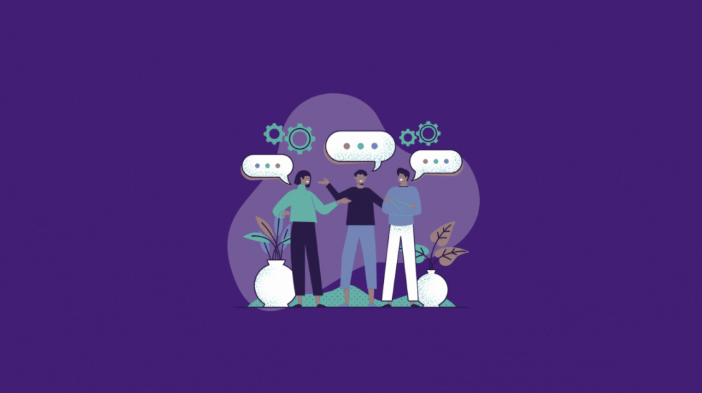 Illustration of students talking