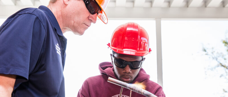 Student learning HVAC